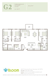 3 Bedroom Floorplan at Bloom, Monona, WI, 53716