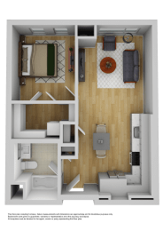  Floor Plan 1 Bedroom B