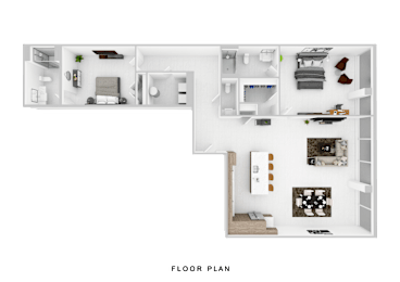 A floor plan of a house with labeled rooms.