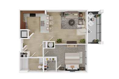 1 bed 1 bath B at The Ashton at East Park Apartments, Kennesaw