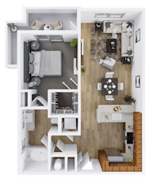1 bed 1 bath C at The Percy Apartments, Nashville, Tennessee