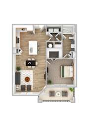 bedroom floor plan an in 3d