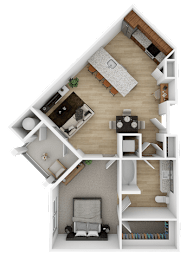 1 bed 1 bath D at The Percy Apartments, Nashville