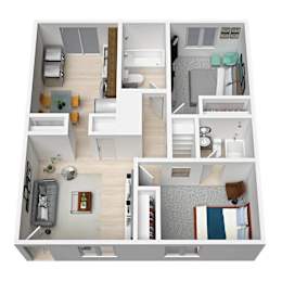 2Bed 2Bath Floor Plan at Avondale Place Apartments, Avondale Estates, Georgia
