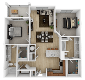 2 bed 2 bath A at The Ashton at East Park Apartments, Kennesaw, GA