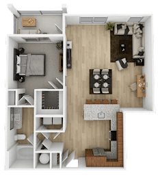1 bed 1 bath C at The Collective Upper Westside Apartments, Georgia