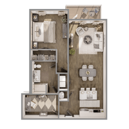 Sage floorplan at The Leo Myrtle Beach, Myrtle Beach, South Carolina.