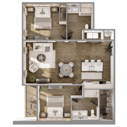Palm floorplan at The Leo Myrtle Beach, Myrtle Beach, SC.