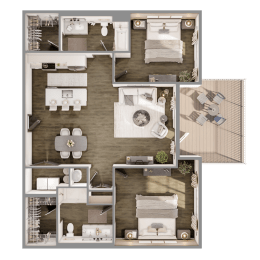 Forest floorplan at The Leo Myrtle Beach, Myrtle Beach, SC.