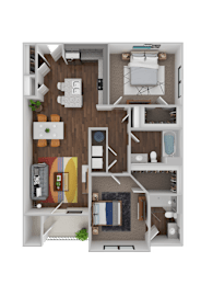 The Dunes floorplan at The Parker Myrtle Beach, Myrtle Beach, South Carolina