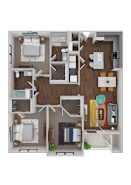 The Pelican floorplan at The Parker Myrtle Beach, Myrtle Beach, South Carolina