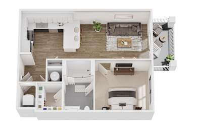 1 bed 1 bath A at The Ashton at East Park Apartments, Kennesaw, Georgia