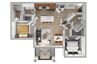 2 bed 2 bath A at The Waverly at Winter Haven Apartments, Winter Haven, FL