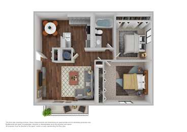 B2 Floor Plan at Westchester Apartments, North Carolina, 27713