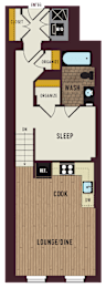a floor plan of a house with a kitchen and a living room