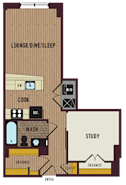a floor plan of a home with a bedroom and a living room