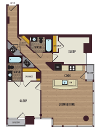 a floor plan of a home with a bedroom and a living room