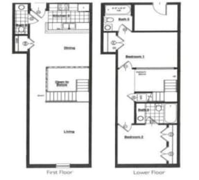 the plan of the floor plans of two different floors of a house