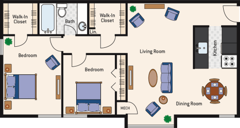 2 Bedroom 1 Bath