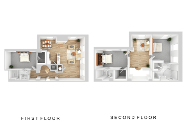 a floor plan of the first and second floor of a house