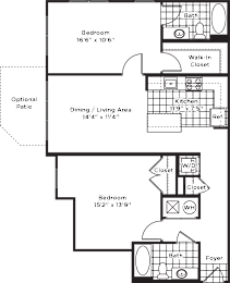a floor plan of a house with a bedroom and a living room