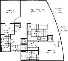 floor plan of the first floor of a two story house with bedrooms and a bathroom