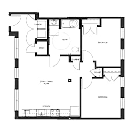 A black and white image of a floor plan for a house.
