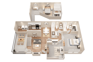 3d floor plan of a home and apartments