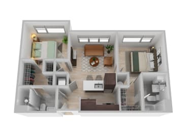a 2400 sq ft floor plan with a bedroom and a living room