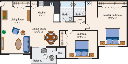 Hermitage Square 2 Bedroom