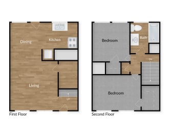 a floor plan of a two bedroom apartment