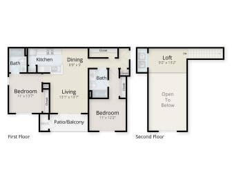 the millennia 2 bedroom floor plan