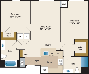 Floor Plans of Ashbury Courts Apartments in Laurel MD