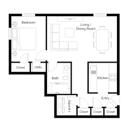 A black and white image of a floor plan for a house.