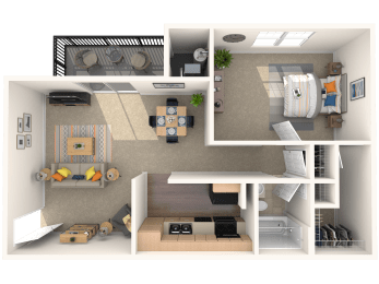 Slate 1 Bedroom 1 Bath