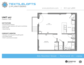  Floor Plan A7 - 1 Bedroom 1 Bath