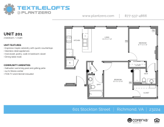  Floor Plan B1 - 2 Bedroom 2 Bath