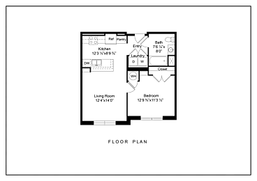 a floor plan of a small house with a bedroom and a living room