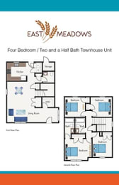 4 bedroom 2 5 bath townhouse unit, East Meadows