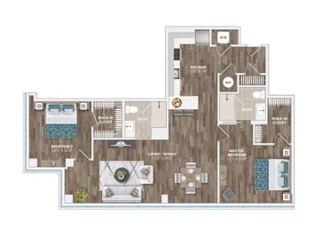 B12D Floor Plan at Sinclaire on Seminary, Virginia, 22311