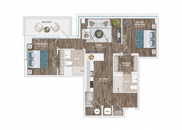B2B Floor Plan at Sinclaire on Seminary, Alexandria Virginia