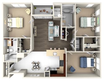 2BA Floor Plan at The Beacon at Waugh Chapel, Gambrills, 21054