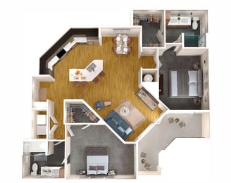 a floor plan of a home with a bedroom and a living room