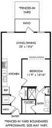 a floor plan of a small house with a garage