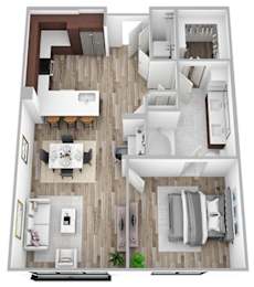 a 3 bedroom floor plan with a bathroom and a living room