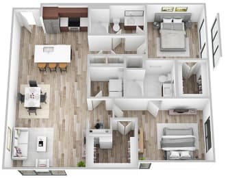 a floor plan of a house with a bedroom and a living room