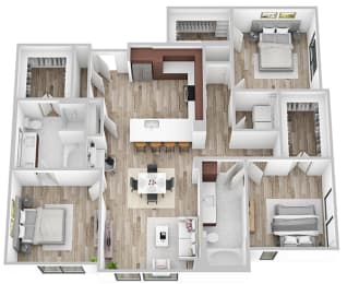 3 bedroom floor plan  the residences at sawmill estates apartments in