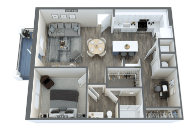 a 3d floor plan of a 2100 sq ft house