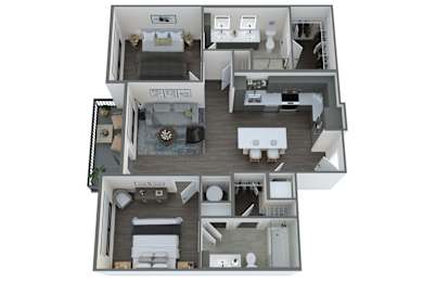 the cypress floor plan  studio with 2 bedroom