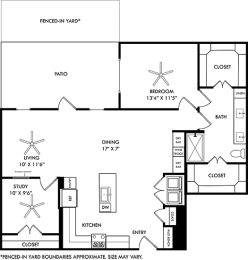 a floor plan of a house with two bedrooms and a living room